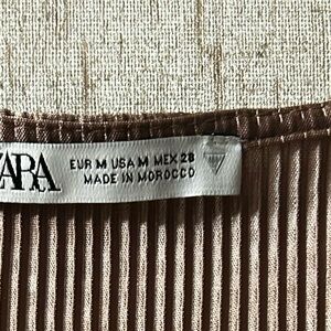 Zara Taupe Ribbed Knit Top